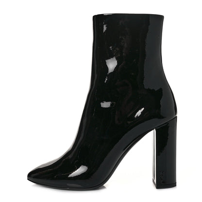 Saint Laurent Patent Loulou 95 Ankle Zip Boot 40 Black 1 of 9