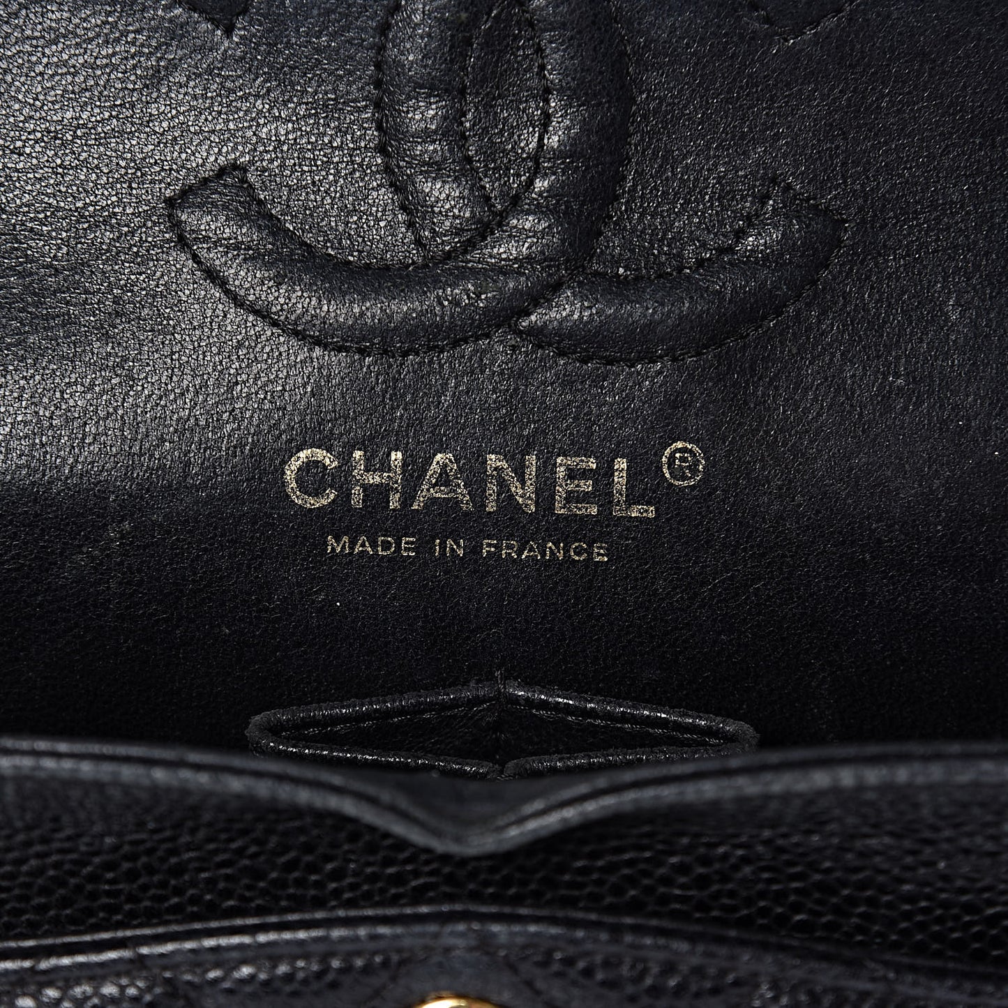 Caviar Quilted Small Double Flap Black