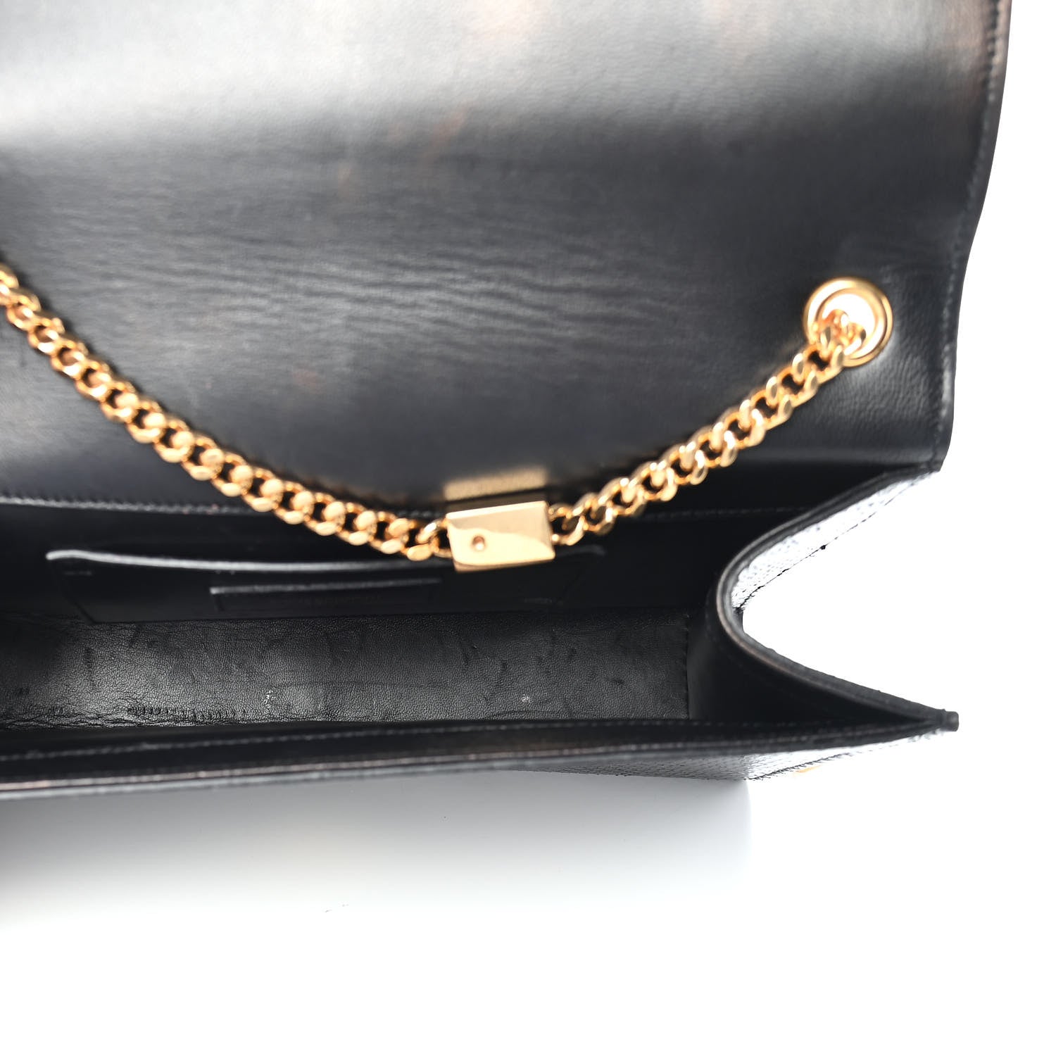 Saint Laurent Metallic Python Embossed Medium Classic Monogram Kate Tassel Satchel Black 5 of 9