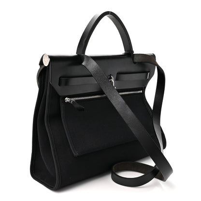 Hermes Military Toile Vache Hunter Herbag Zip PM 31 Black 2 of 9