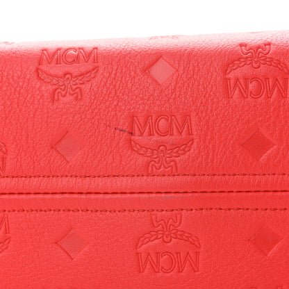 MCM Calfskin Ottomar Monogram Medium Klara Hobo Red 10 of 11