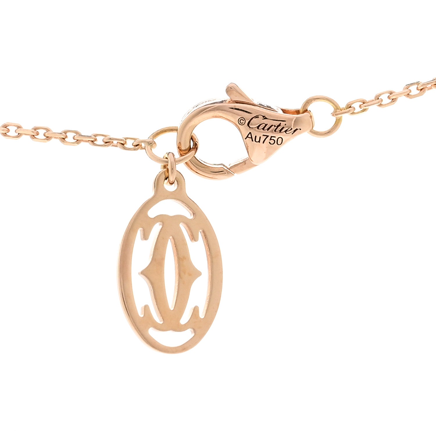 Cartier 18K Pink Gold Diamond .25ct D'Amour Pave Necklace 4 of 5