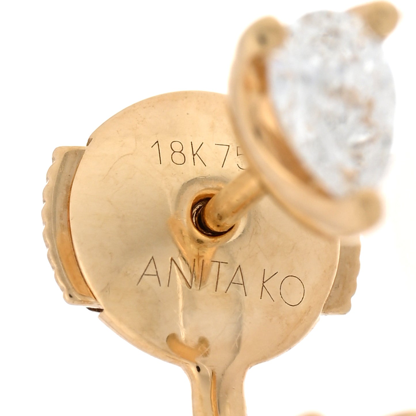 18K Yellow Gold Diamond Pear Orbit Earrings