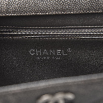 Chanel Metallic Caviar Quilted Clutch Dark Silver 8 of 10