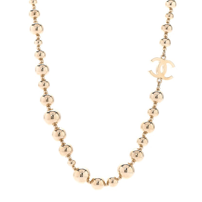 Chanel Metal Bead CC Necklace Gold 1 of 6
