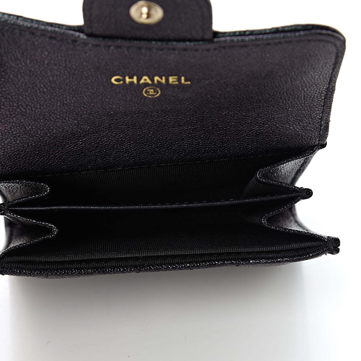 Chanel Iridescent Caviar Quilted Flap Card Holder Wallet Black 5 of 8