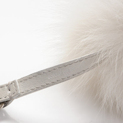 Fendi Fox Fur Pom Pom Bag Charm Shadow Blue 5 of 5