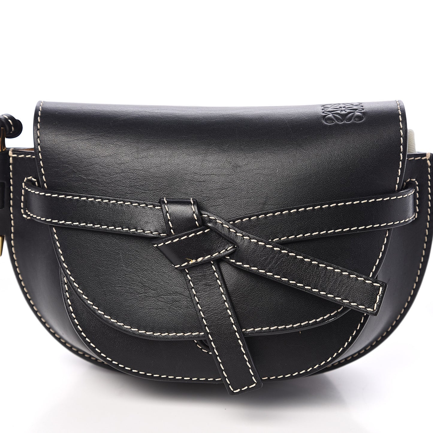 Calfskin Mini Gate Belt Bag Black