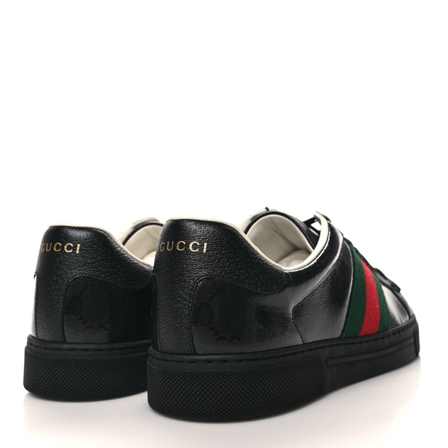 Crystal GG Monogram Web Mens New Ace Sneakers 8 Black