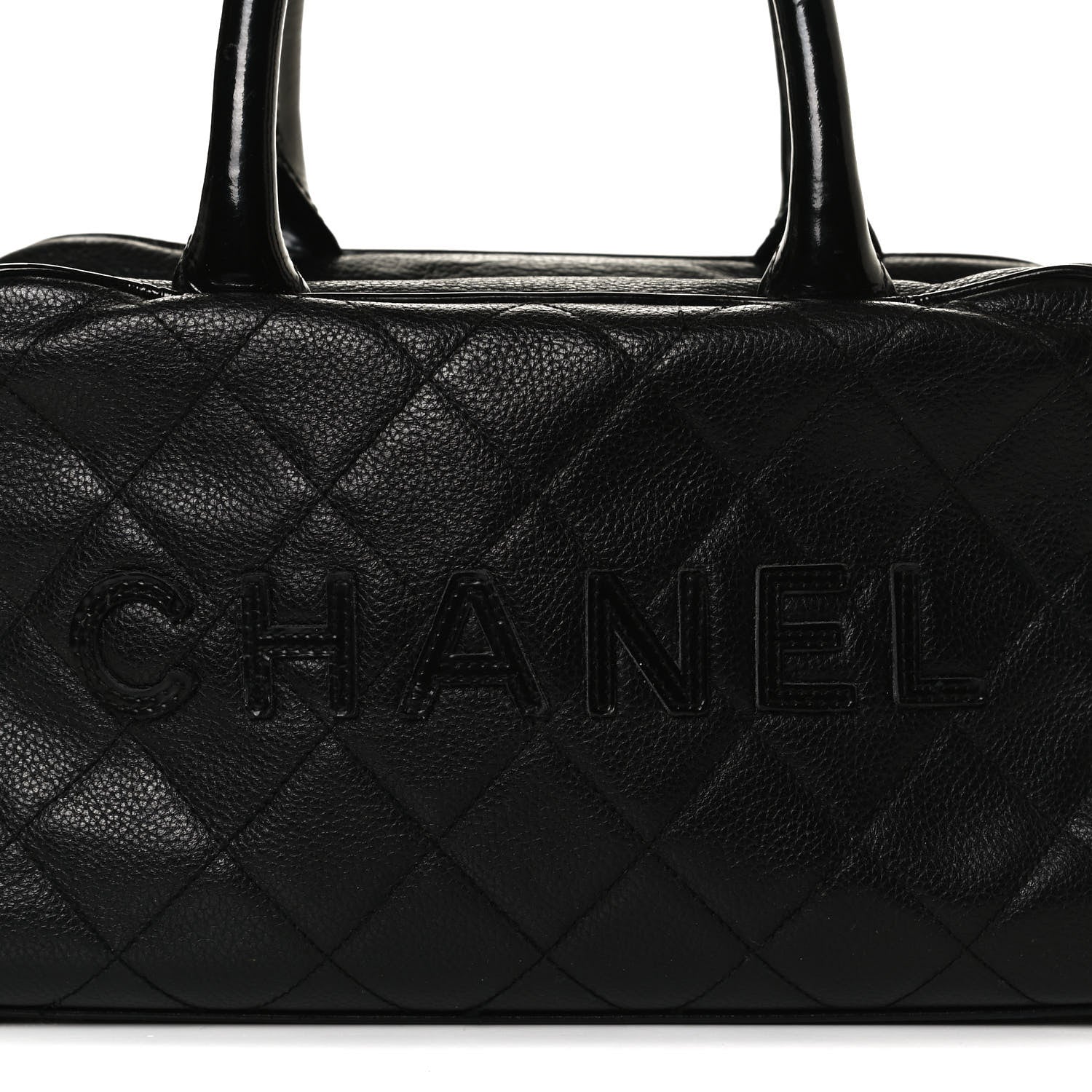 Chanel Caviar Patent Quilted Large Bowler Black 8 of 14