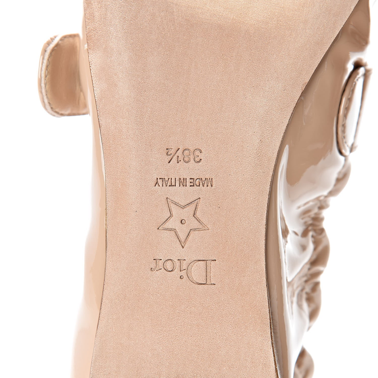Christian Dior Patent Baby-D Ballet Flats 38.5 Nude 6 of 9