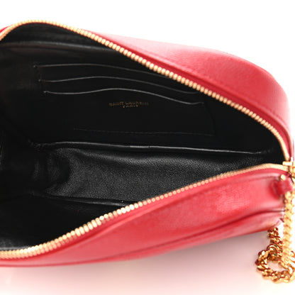 Saint Laurent Grain De Poudre Matelasse Monogram Mini Lou Camera Bag Eros Red 5 of 9