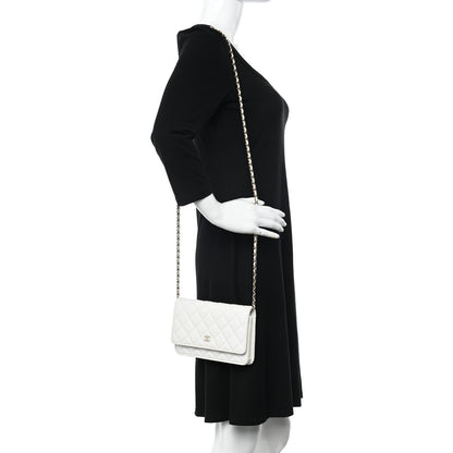 Chanel Caviar Quilted Wallet On Chain WOC White 2 of 12