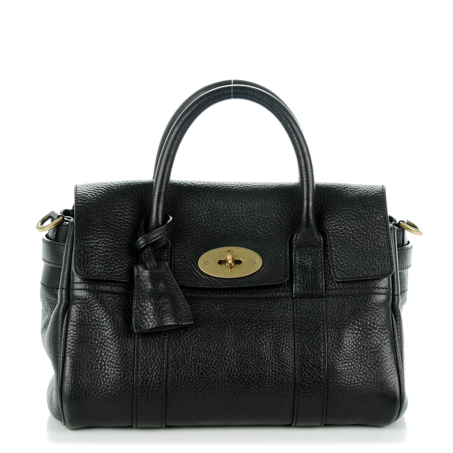 Mulberry Shiny Grain Small Bayswater Black 1 of 7