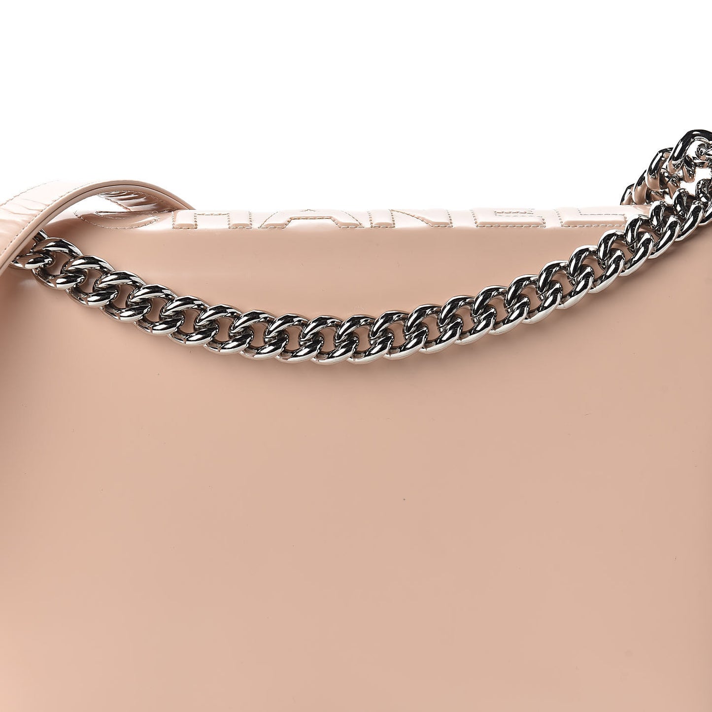 Glazed Calfskin Large Boy Flap Light Pink