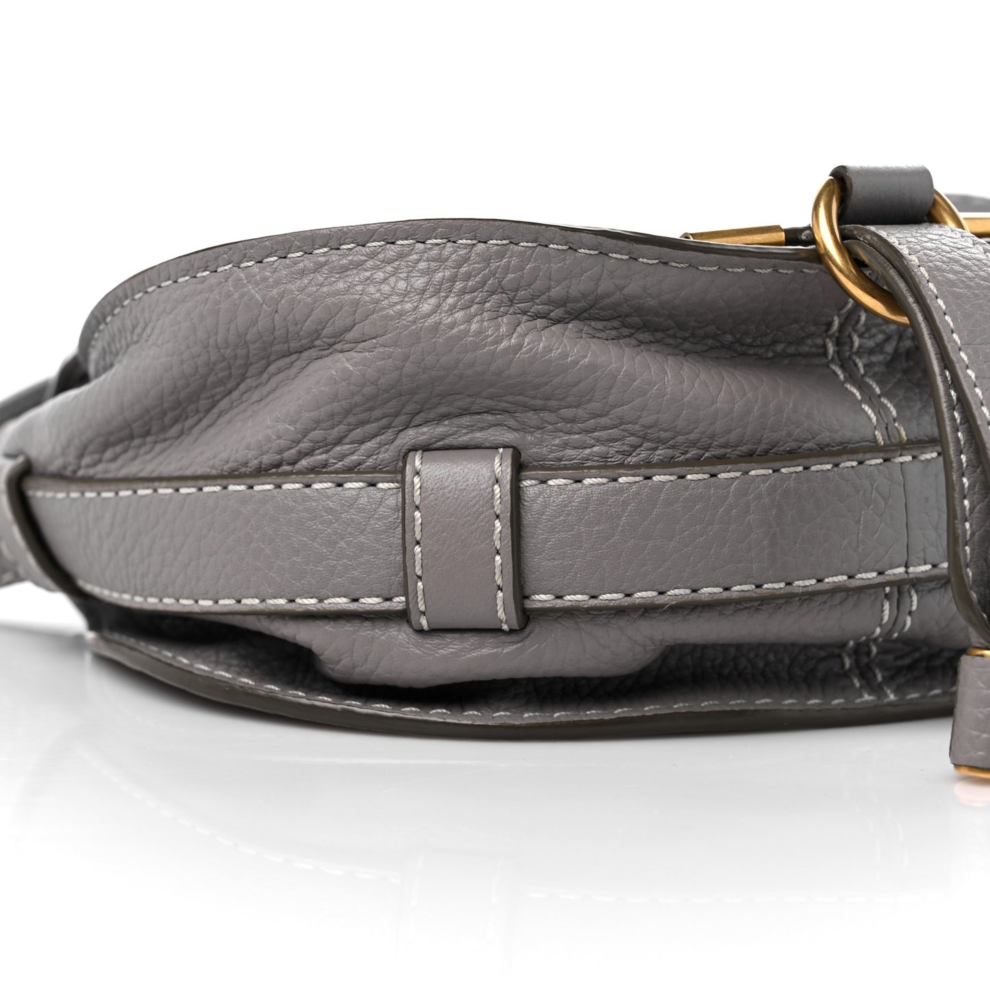 Calfskin Mini Marcie Round Crossbody Bag Cashmere Grey