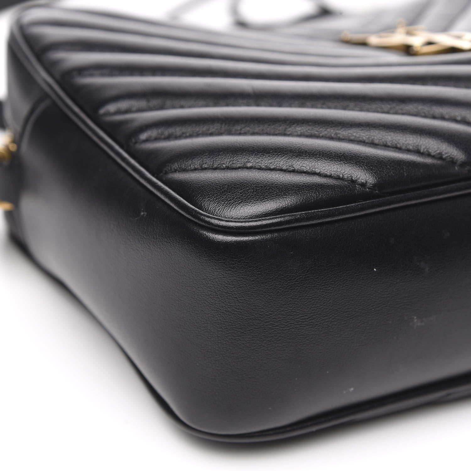 Saint Laurent Calfskin Matelasse Monogram Lou Camera Bag Black 7 of 12