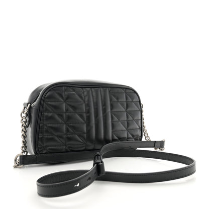 Gucci Calfskin Matelasse Aria Small GG Marmont Chain Shoulder Bag Black 3 of 11