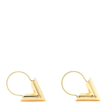 Louis Vuitton Brass Essential V Hoop Earrings Gold 1 of 6