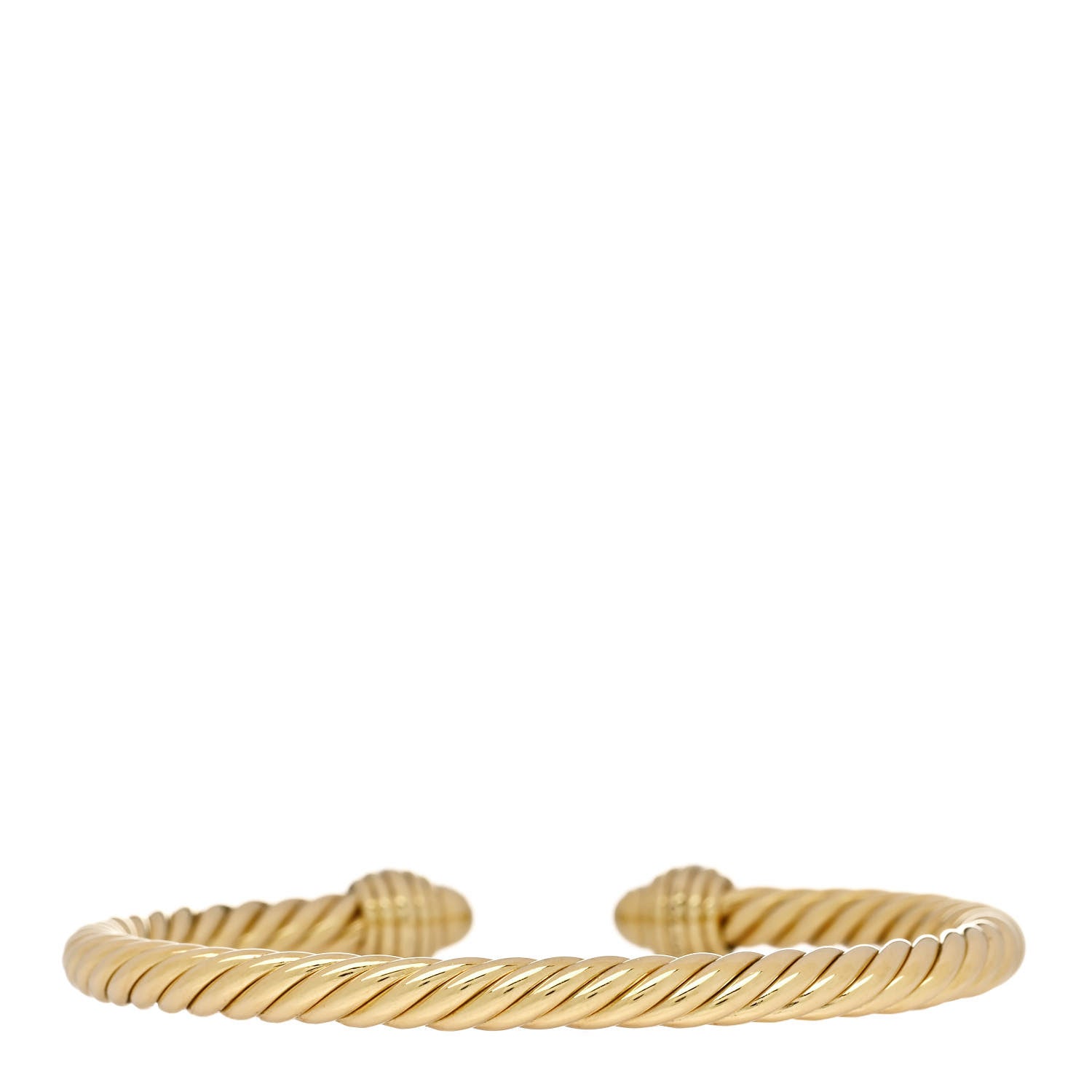 David Yurman 18K Yellow Gold Diamond 5mm Classic Cablespira Bracelet 2 of 4