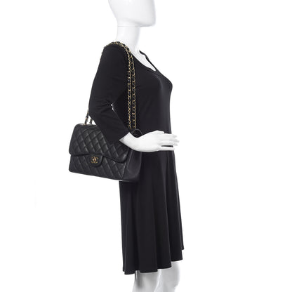 Chanel Caviar Quilted Jumbo Double Flap Black 2 of 11