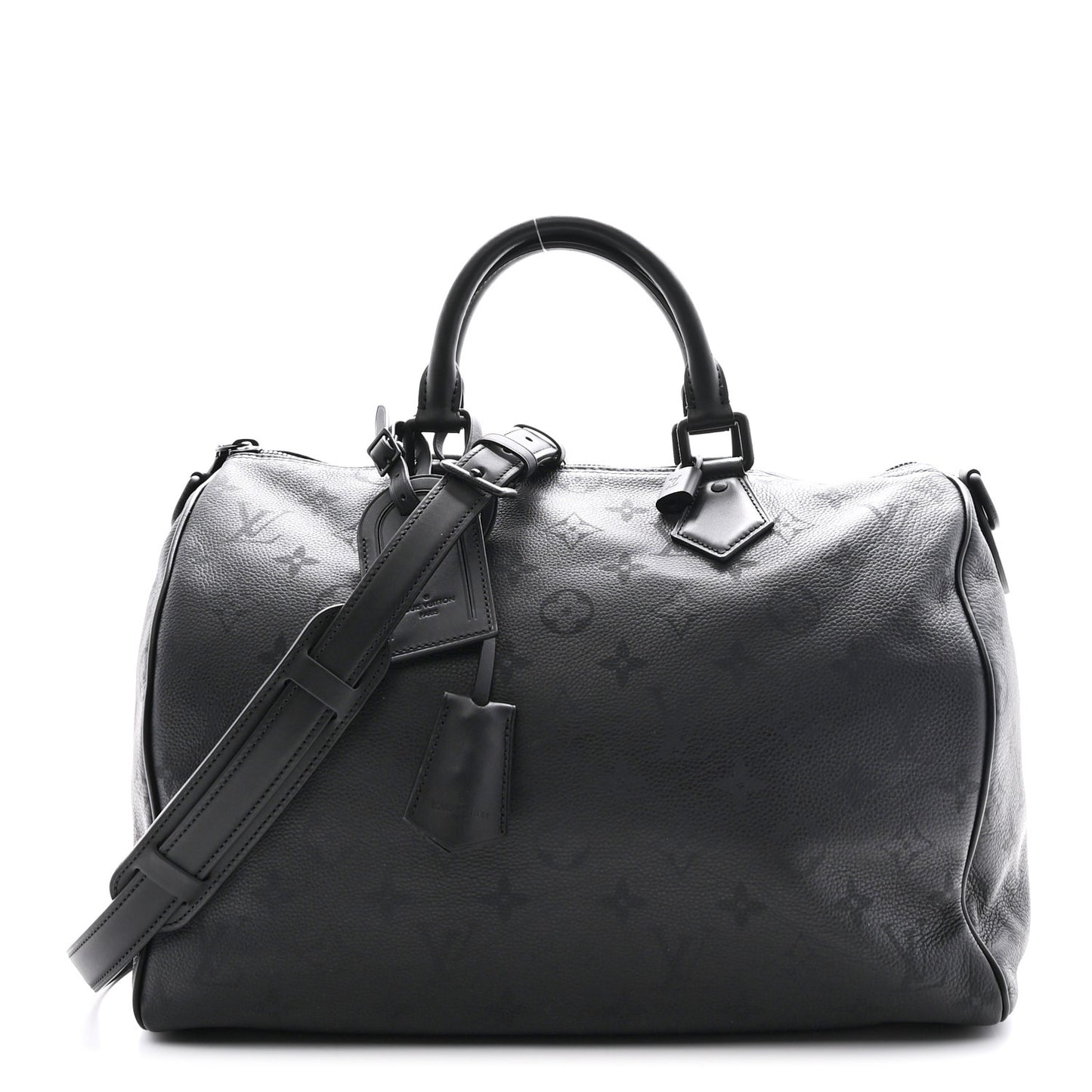 Calfskin Monogram Speedy P9 Bandouliere 40 Ultra Black