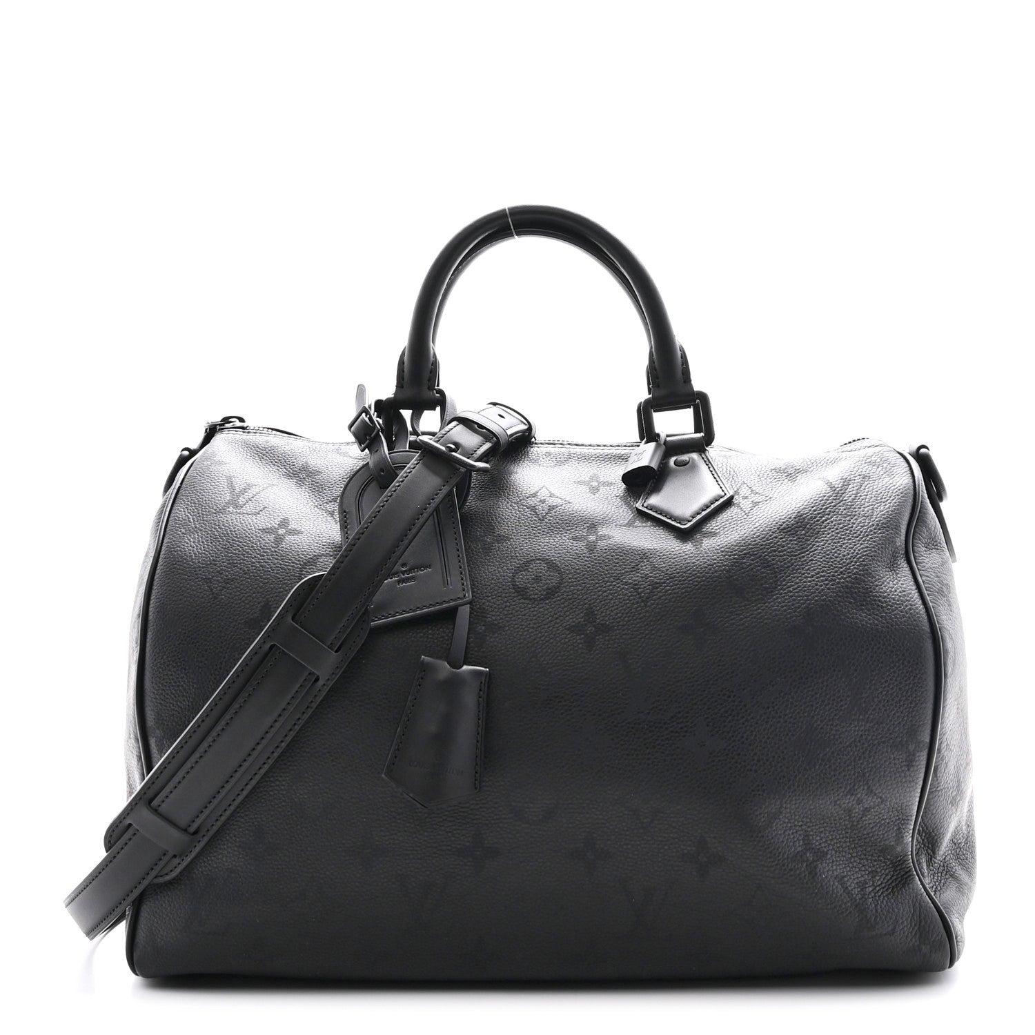 Louis Vuitton Calfskin Monogram Speedy P9 Bandouliere 40 Ultra Black 1 of 11
