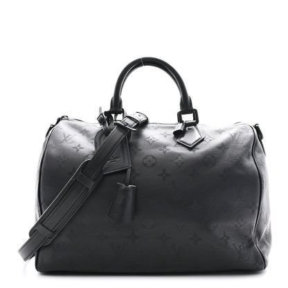 Louis Vuitton Calfskin Monogram Speedy P9 Bandouliere 40 Ultra Black 1 of 11
