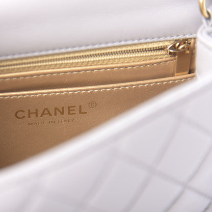 Chanel Lambskin Quilted Mini Pearl Crush Flap Light Grey 9 of 11