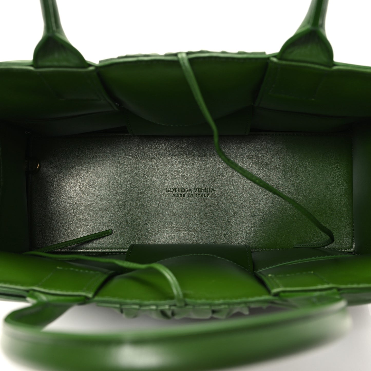 Foulard Intrecciato Pleated Medium Arco Tote Avocado