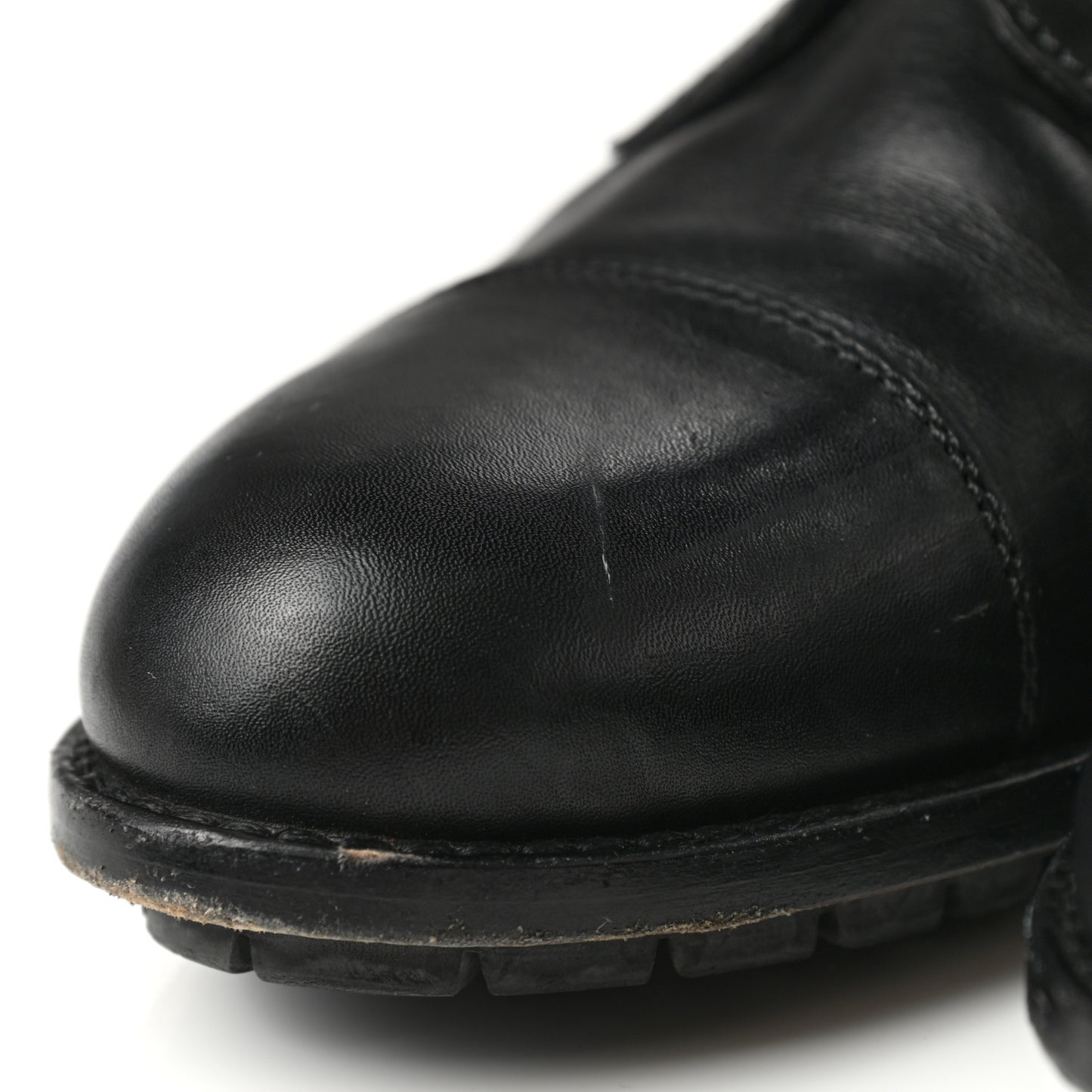 Calfskin Techno Couture Combat Boots 39 Black