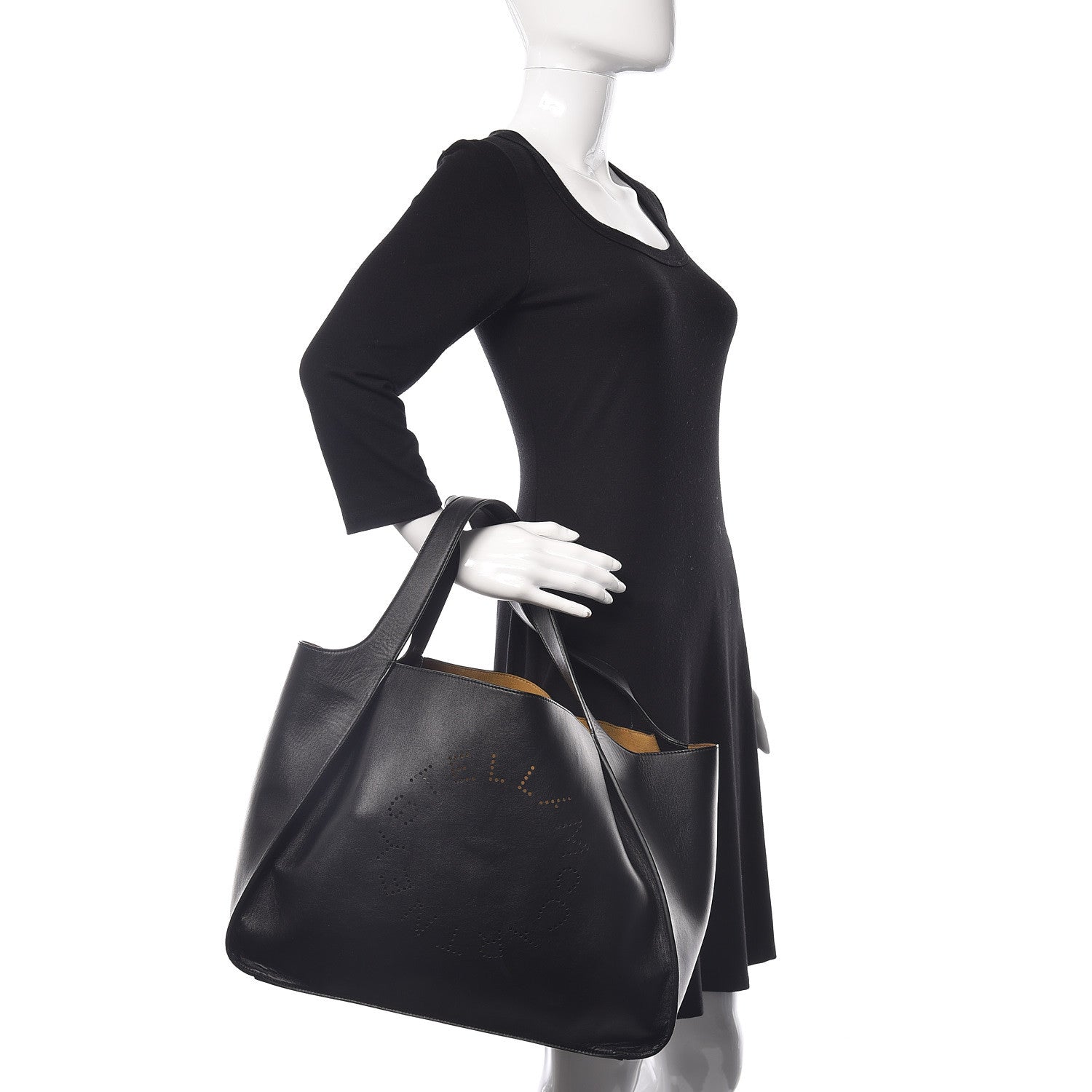 Stella McCartney Eco Alter Nappa East West Perforated Tote Black 2 of 11