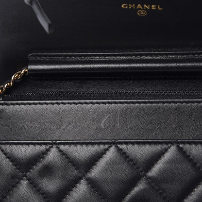Chanel Lambskin Quilted Emoticon Wallet On Chain WOC Black 9 of 9