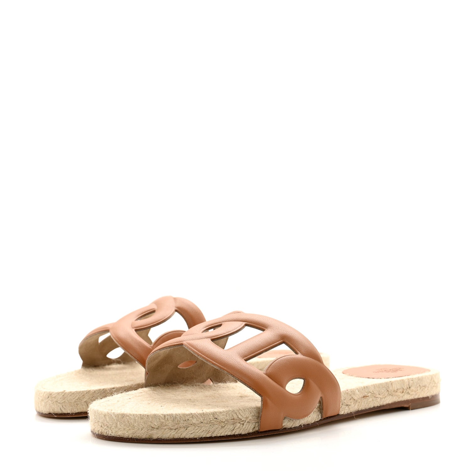 Hermes Nappa Famosa Espadrille Sandals 38 Naturel 3 of 7