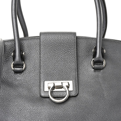 Salvatore Ferragamo Grained Calfskin Large Sofia Convertible Tote Acciaio 7 of 11