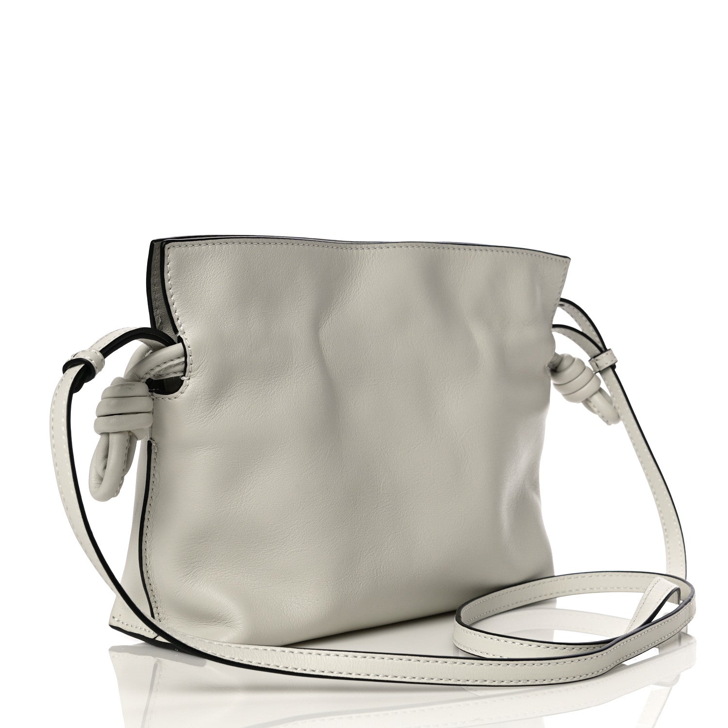 Loewe Calfskin Mini Flamenco Knot Bag White 3 of 16