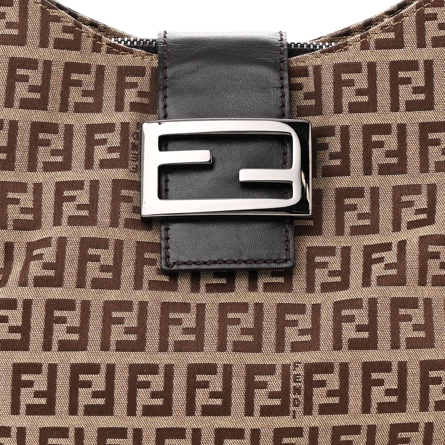 Fendi Zucchino Small Hobo Mogano Panna Testa 7 of 19