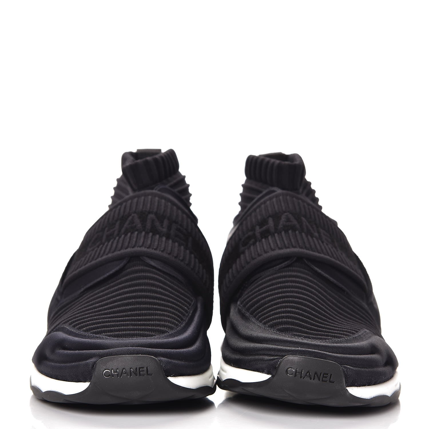 Chanel Stretch Fabric CC Sneakers 40 Black 2 of 8