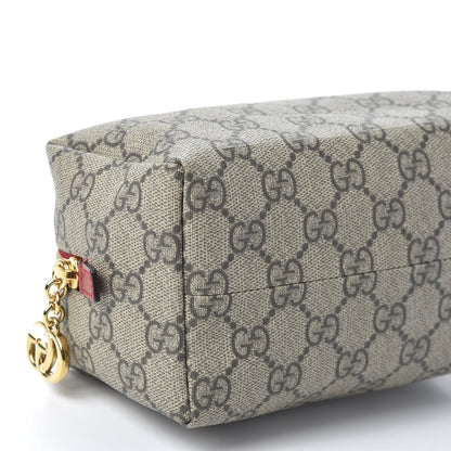 Gucci Soft GG Supreme Monogram Calfskin Medium Ophidia Cosmetic Case Beige Ebony Hibiscus Red 5 of 8