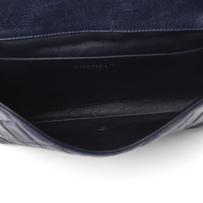 Chanel Caviar Quilted Clutch With Chain Flap Blue 5 of 11