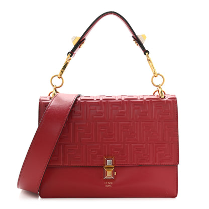 Fendi Vitello Liberty FF 1974 Embossed Kan I Shoulder Bag Fragola 1 of 17