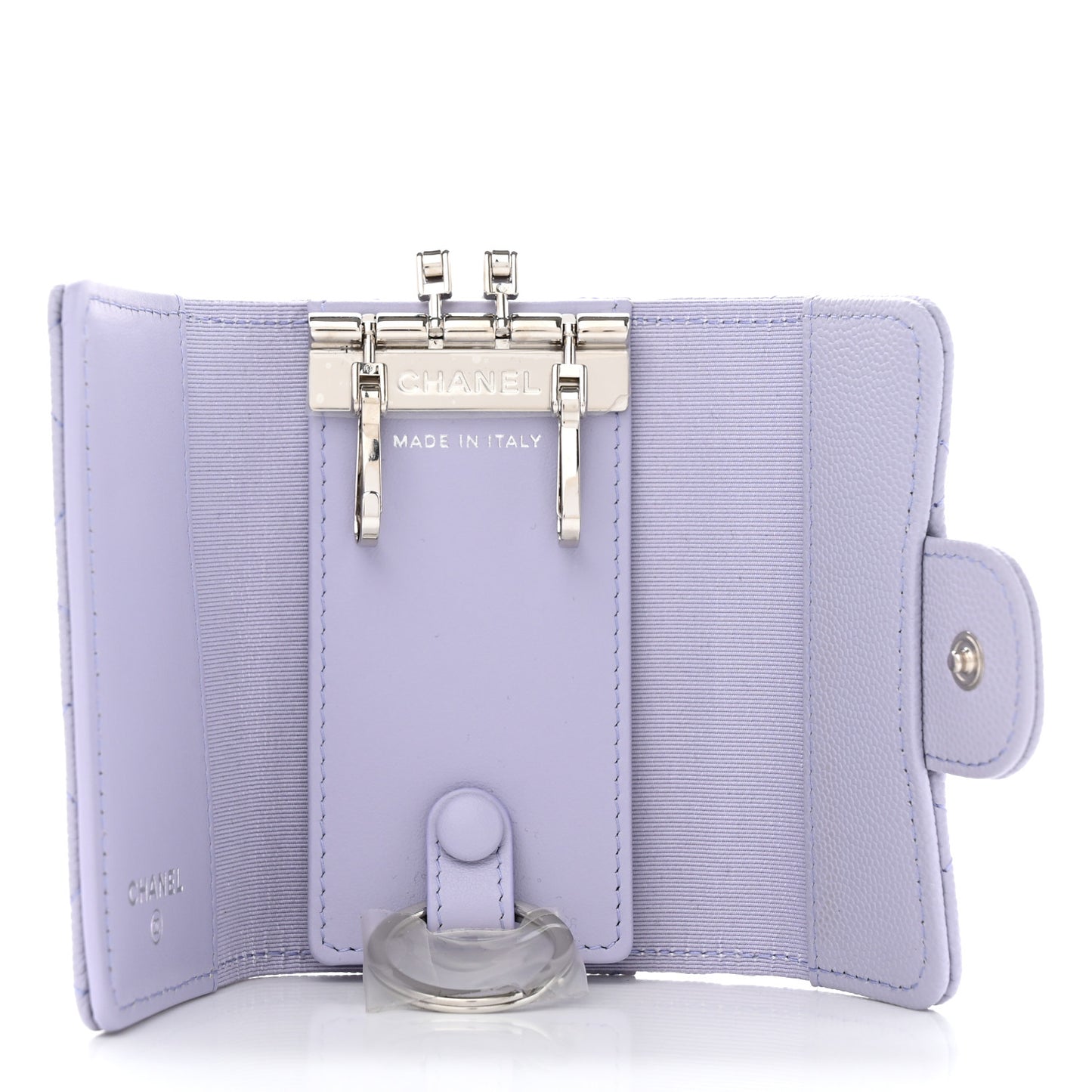 Caviar Quilted Classic 4 Key Holder Wallet Light Purple