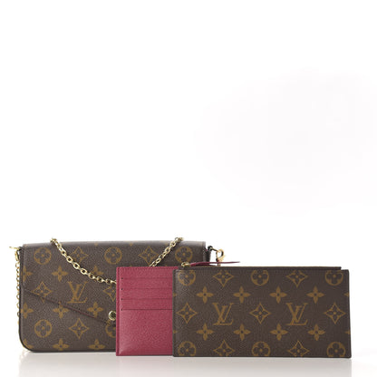 Louis Vuitton Monogram Pochette Felicie Chain Wallet Fuchsia 14 of 14