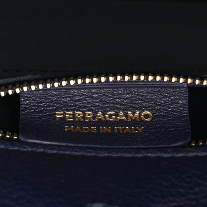 Salvatore Ferragamo Calfskin Small Hug Bag Midnight 6 of 9