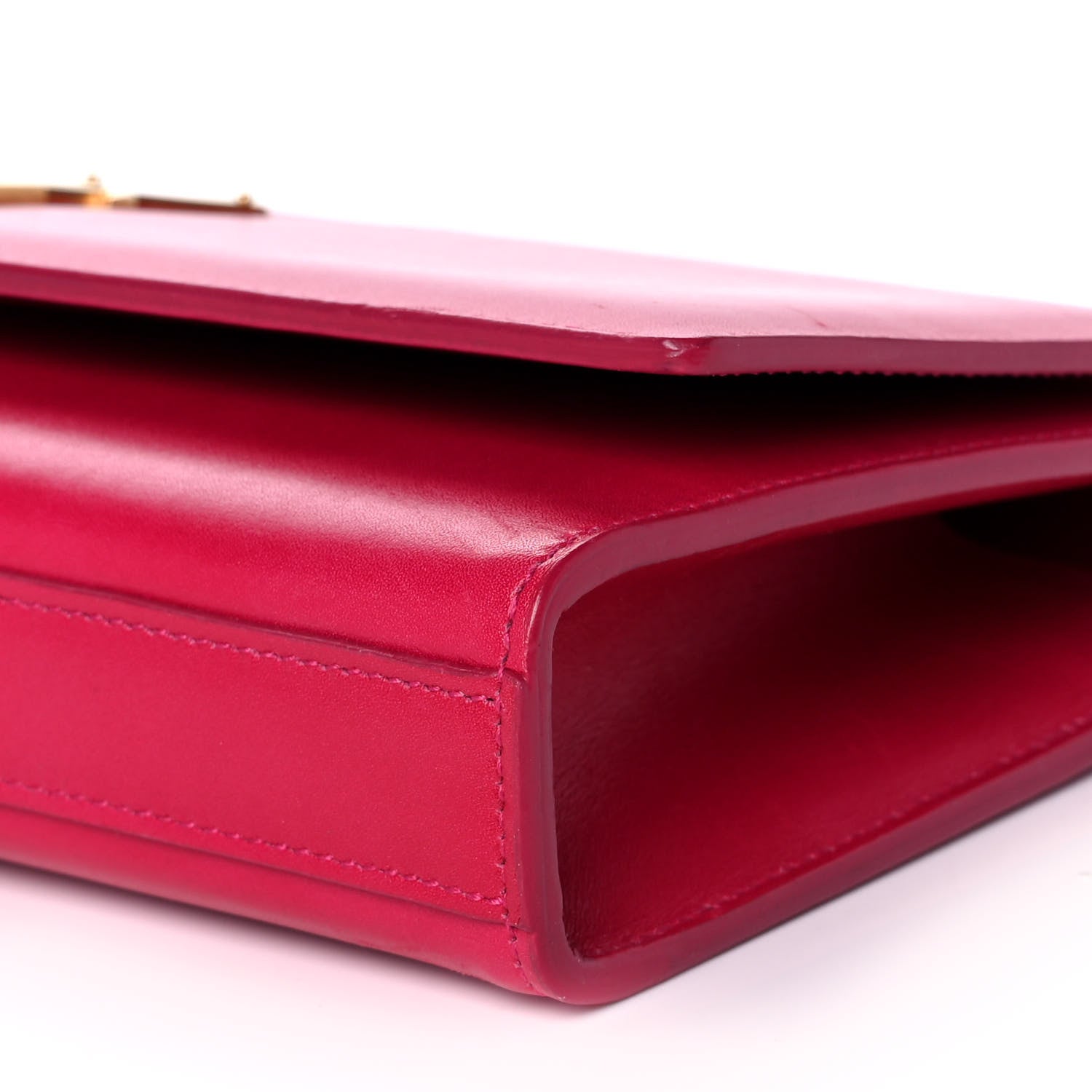 Saint Laurent Calfskin Classic Monogram Cassandre Clutch Fuchsia 10 of 12