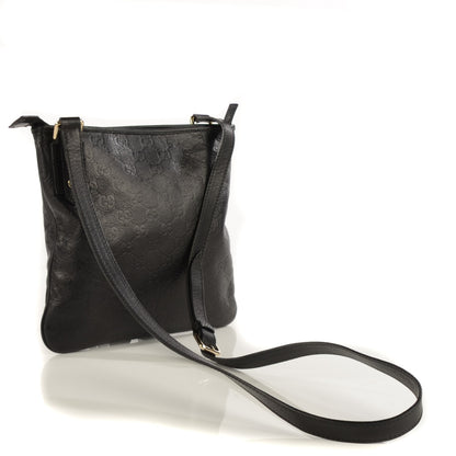 Gucci Guccissima Flat Messenger Bag Black 3 of 7