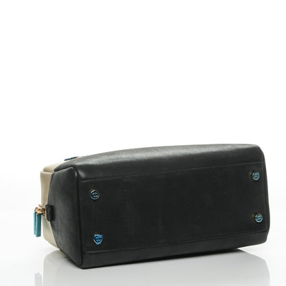 Chanel Caviar Iridescent Calfskin Duo Bowling Bag Black Gold 4 of 7