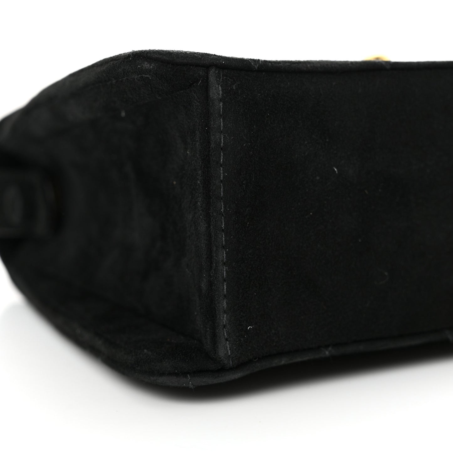 Suede Quilted Shoulder Bag Black
