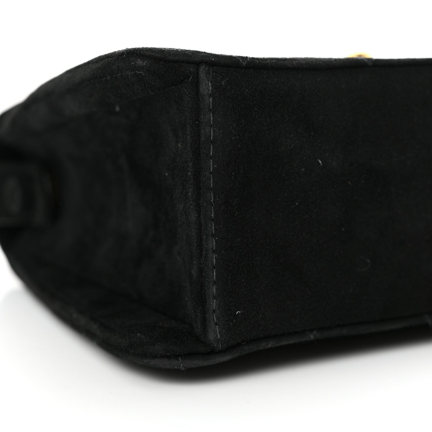 Chanel Suede Quilted Shoulder Bag Black 10 of 12
