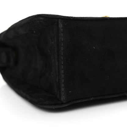 Chanel Suede Quilted Shoulder Bag Black 10 of 12